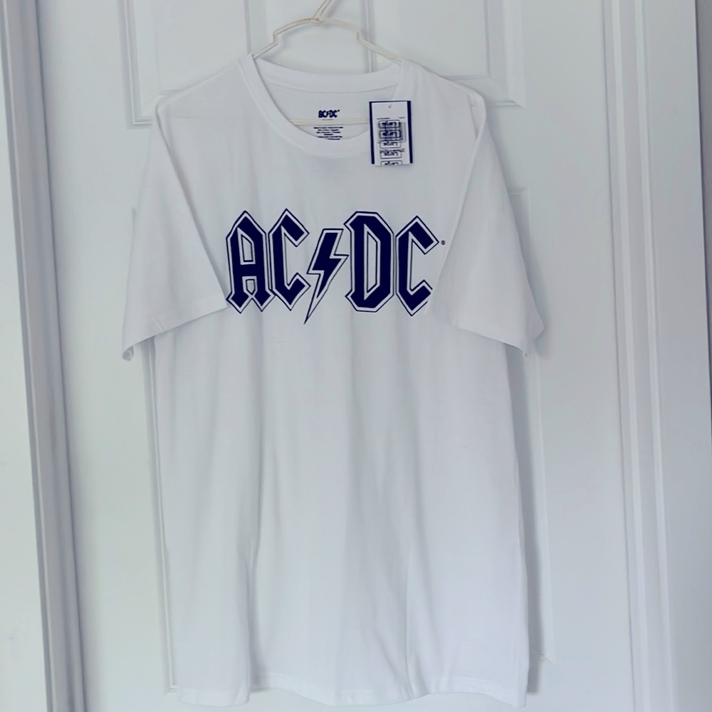 BRIGHT WHITE AC⚡️DC MEN’S LARGE LONG T~SHIRT🕶️🎒🧬🔮👿🌀🆕WT